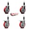 Service Caster 5'' Red Poly Swivel 1-1/8'' Expanding Stem Caster Set 2 Total Lock Brakes, 4PK SCC-EXTTL20S514-PPUB-RED-2-S-2-118 - alternate 2